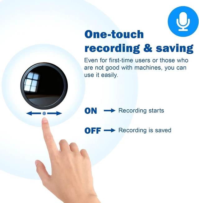 Alt view image 3 of 6 - 300-Hour Voice Recorder | Mini Audio Recorder with Voice Activation Portable Recording Device for Meetings, Lectures, Interviews, and Car Use