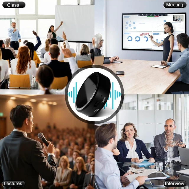 Alt view image 6 of 6 - 300-Hour Voice Recorder | Mini Audio Recorder with Voice Activation Portable Recording Device for Meetings, Lectures, Interviews, and Car Use