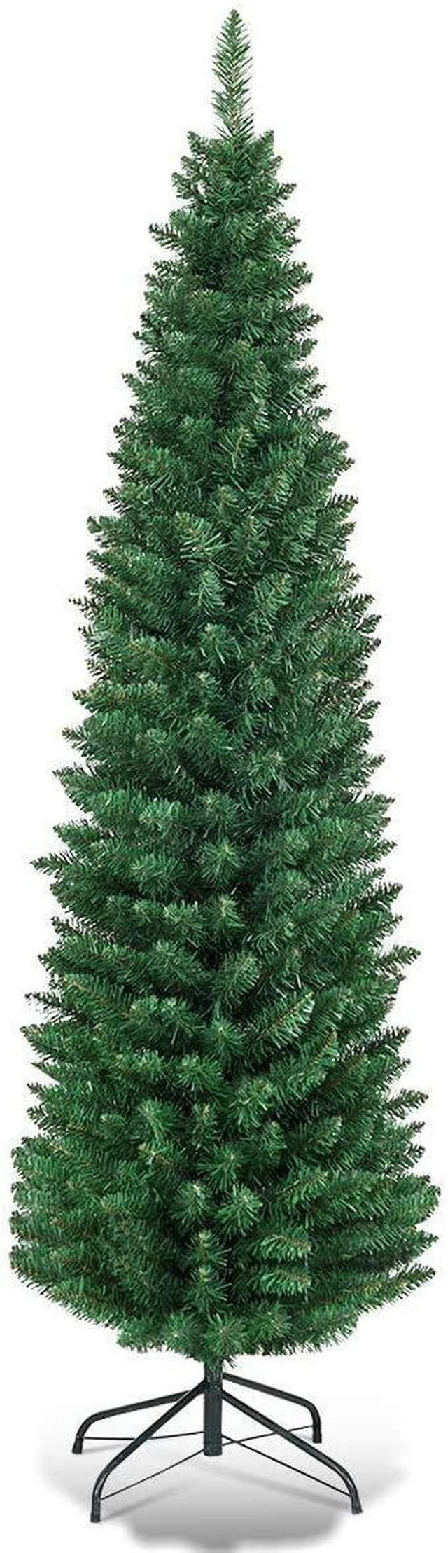 Main image of Green Artificial Pencil Christmas, Premium Hinged Pine Tree with Solid Metal Legs, Perfect for Home, Shops and Holiday Decoration, (5FT) (Artificial Pencil Christmas Tree)