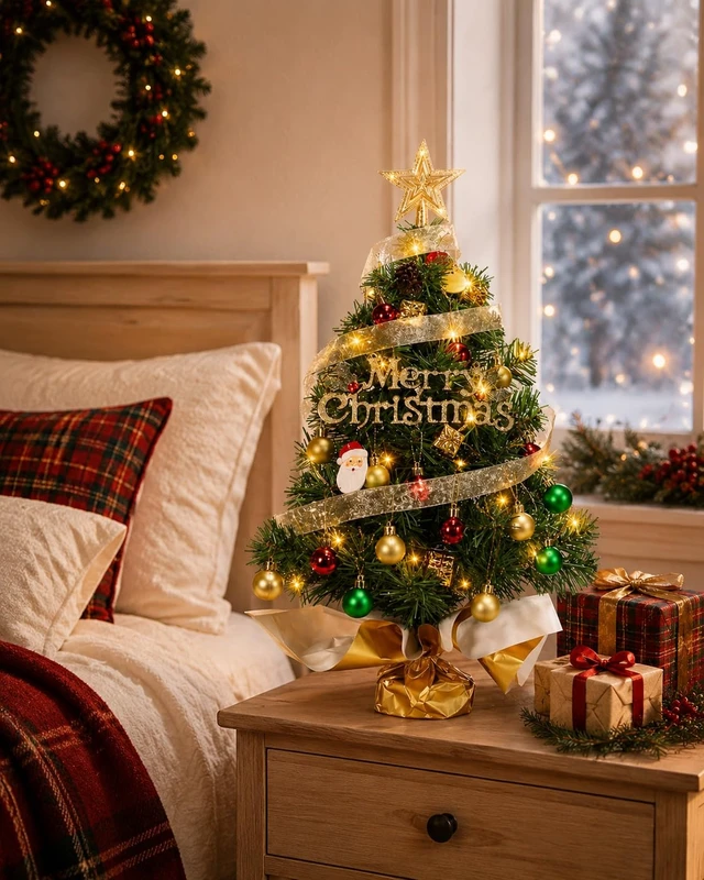 Alt view image 6 of 7 - 24 Inch Mini Christmas Tree with 50 LEDs, DIY Kit, Battery Powered | 2ft Tabletop Tree-70 Branches-For Dorms,Offices,Apartments,Classrooms Desks & Small spaces-Christmas Decorations Gifts
