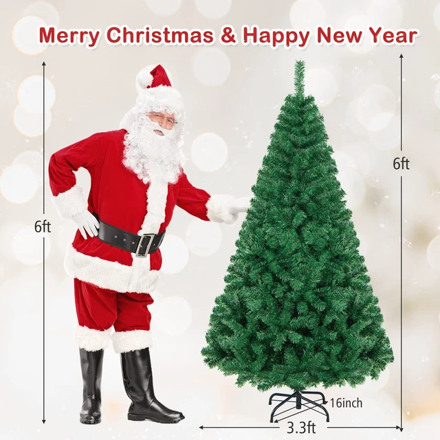 Alt view image 7 of 7 - 6FT Artificial Christmas Tree Xmas Pine Tree with Solid Metal Legs Perfect for Indoor and Outdoor Holiday Decoration