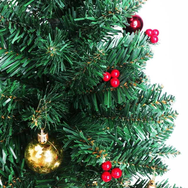 Alt view image 5 of 7 - 24 Inch Tabletop Christmas Tree, Artificial Mini Xmas Pine Tree with LED String Lights and Ornaments,Christmas Decoration Tree Decor