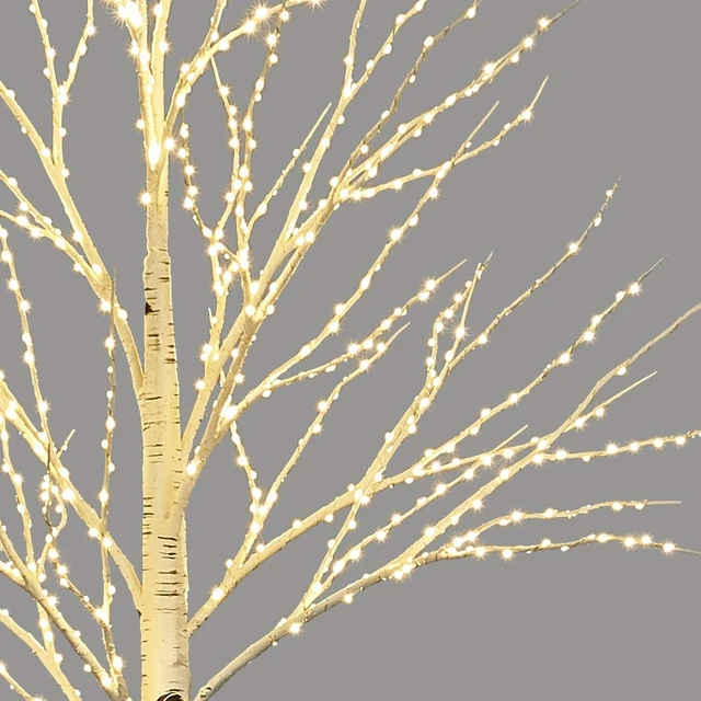 Alt view image 6 of 6 - Lighted Birch Twig Tree with Fairy Lights 4FT 200 LED Lights for Indoor Outdoor Home Christmas Holiday Decoration