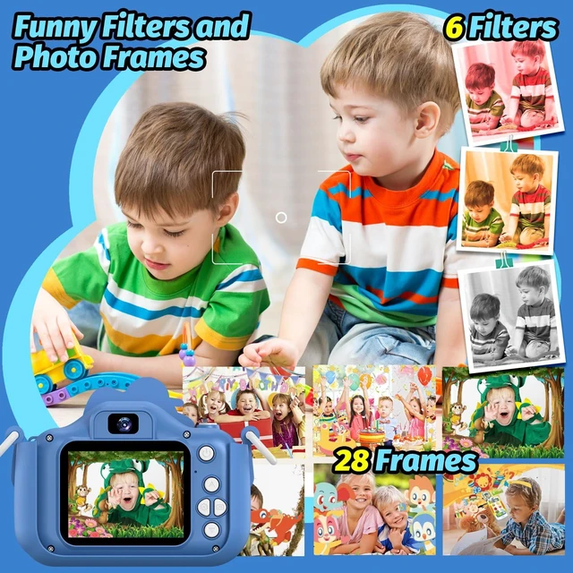 Alt view image 6 of 7 - Dinosaur Kids Camera for Boys Girls, Toddler Digital Selfie Camera with Cute Protective Cover and SD Card, Christmas Birthday Gifts Toys for 3 4 5 6 7 8 9 10 11 12 Years Old Little Girls and Boys
