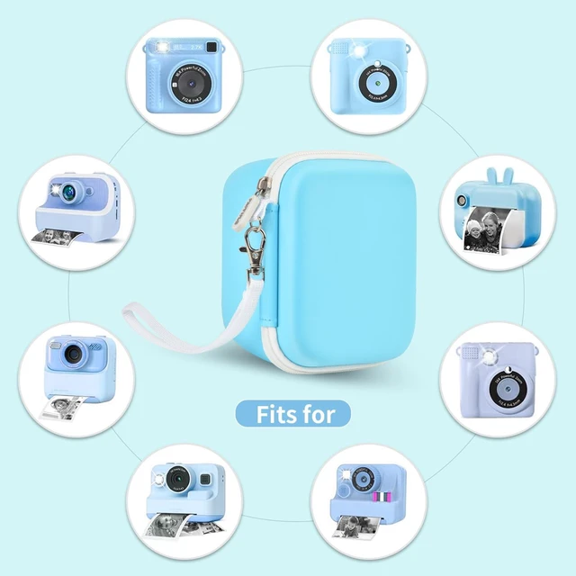 Alt view image 2 of 7 - Kids Camera Case for Dylanto for ESOXOFFORE for Cimizi | Hard Shell Protection,with 3 Paper Rolls,for Gofunly,for HOOMOON,for GREENKINDER,for DUDUDRAGON,for HiMont,for ANBURI Blue