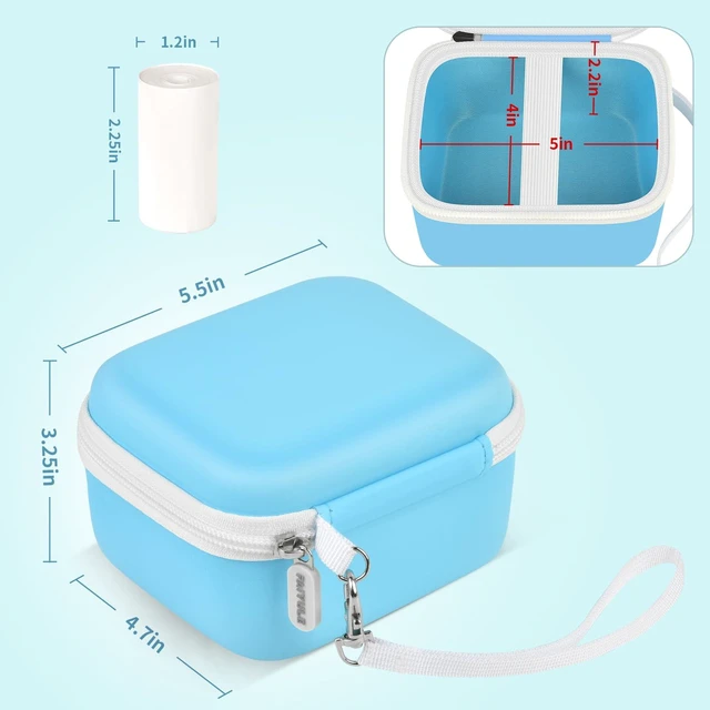 Alt view image 6 of 7 - Kids Camera Case for Dylanto for ESOXOFFORE for Cimizi | Hard Shell Protection,with 3 Paper Rolls,for Gofunly,for HOOMOON,for GREENKINDER,for DUDUDRAGON,for HiMont,for ANBURI Blue