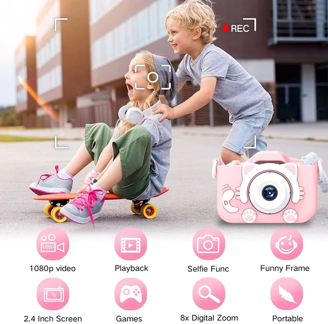 Alt view image 3 of 7 - Kids Camera Toys for 3-8 Year Old Girls Boys,Children Digital Video Camcorder Camera with Cartoon Soft Cover, Best Chritmas Birthday Festival Gift for Kids