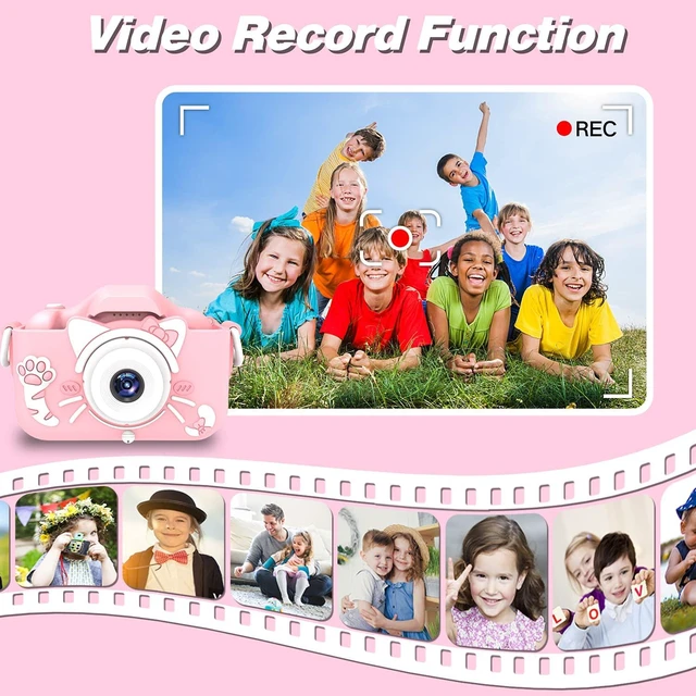 Alt view image 6 of 7 - Kids Camera Toys for 3-8 Year Old Girls Boys,Children Digital Video Camcorder Camera with Cartoon Soft Cover, Best Chritmas Birthday Festival Gift for Kids