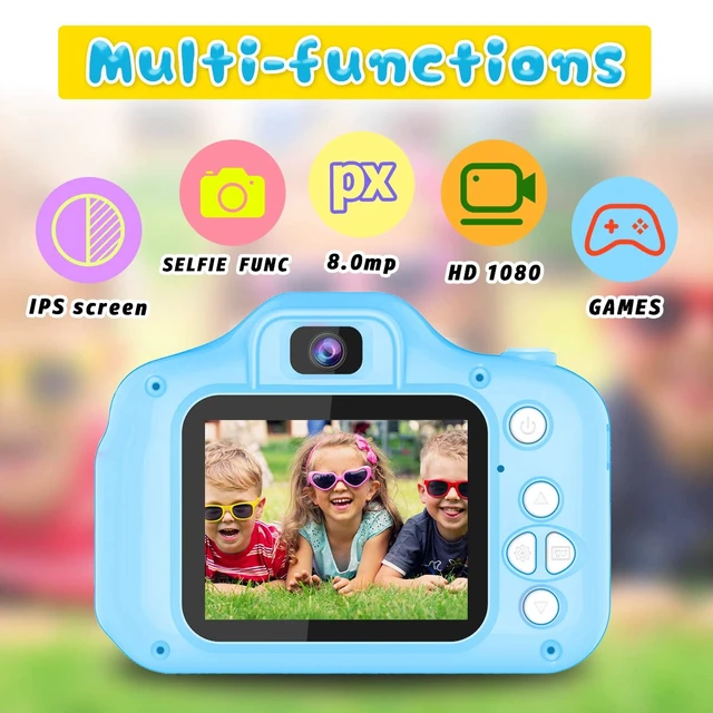 Alt view image 2 of 7 - Upgraded Kids Selfie Camera, HD Digital Video Camera for Kids-Blue | Christmas Birthday Gifts for Boys Age 3-9, Toddler Camera with Dual Lens, SD Card, Lanyard, Shockproof, Portable Creative Toy