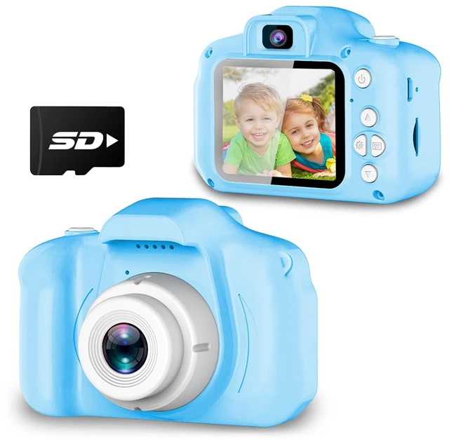 Main image of Upgraded Kids Selfie Camera, HD Digital Video Camera for Kids-Blue | Christmas Birthday Gifts for Boys Age 3-9, Toddler Camera with Dual Lens, SD Card, Lanyard, Shockproof, Portable Creative Toy