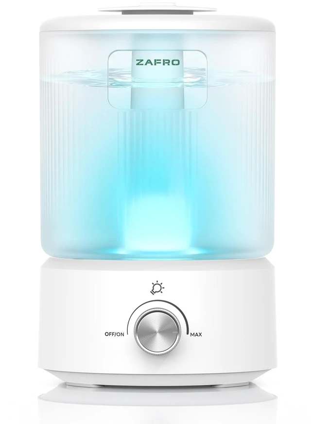 Main image of 2.5L Top Fill Humidifier for Bedroom, 25H Runtime, 24dB Quiet, White | Easy to Clean,7-Color Night Light,Built-in Oil Diffuser,Cool Mist Humidifier for Large Room,Baby Nursery,Plants