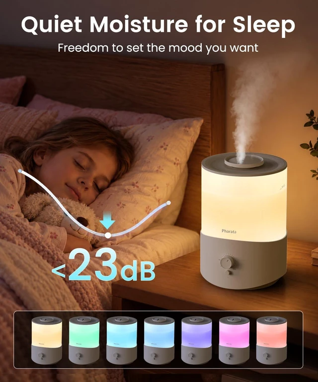 Alt view image 5 of 7 - Humidifiers for Bedroom Large Room, 2.5L Cool Mist Humidifier with Essential Oil Diffuser, Top Fill Humidifier for Baby, Home, Plant, Ultrasonic Humidification for whole house, Auto Shut-Off