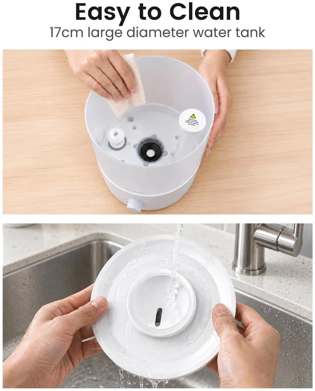 Alt view image 7 of 7 - Humidifiers for Bedroom Large Room, 2.5L Cool Mist Humidifier with Essential Oil Diffuser, Top Fill Humidifier for Baby, Home, Plant, Ultrasonic Humidification for whole house, Auto Shut-Off