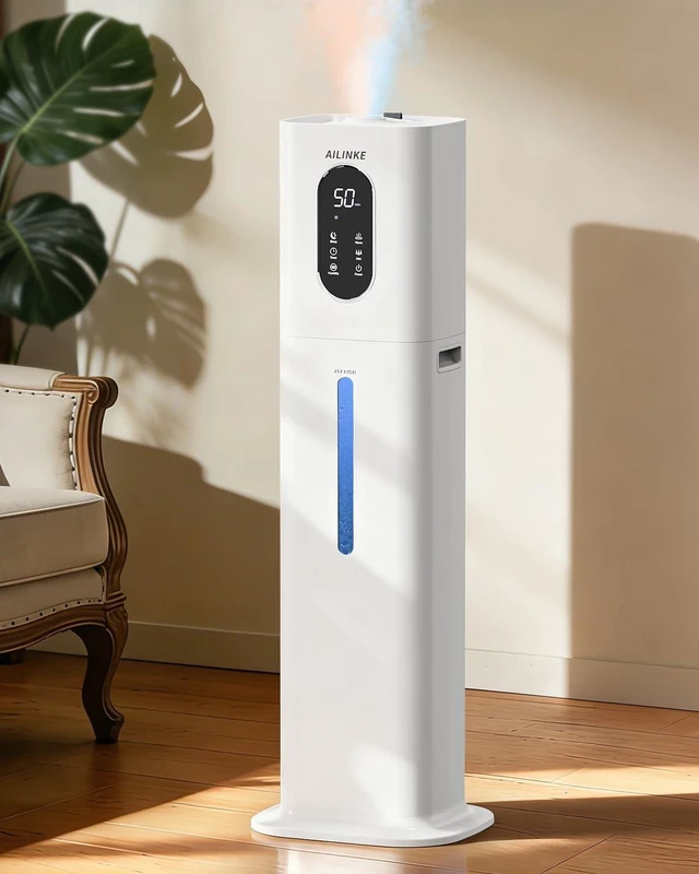 Main image of Humidifiers for Bedroom 500 sq ft,2.1Gal/8L Dual Mist Humidifier Large Room | With Essential Oil Diffuser, Night Light,Top Fill,Quiet,For Home,Whole House,Office,Plants,Baby,Nursery,Kids,Adults,White