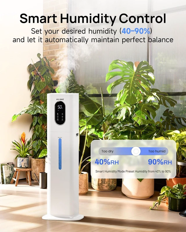 Alt view image 6 of 7 - Humidifiers for Bedroom 500 sq ft,2.1Gal/8L Dual Mist Humidifier Large Room | With Essential Oil Diffuser, Night Light,Top Fill,Quiet,For Home,Whole House,Office,Plants,Baby,Nursery,Kids,Adults,White