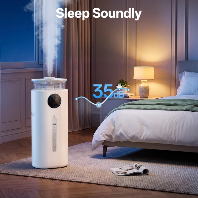 Alt view image 7 of 7 - 15L Humidifier for Large Room Bedroom, 400ml/h Cool Mist | Max 75H Runtime, Top-Fill Easy Clean, 40%-90% Humidity Control, 3 Mist Levels, 35dB Sleep Mode for Bedroom Office Plants