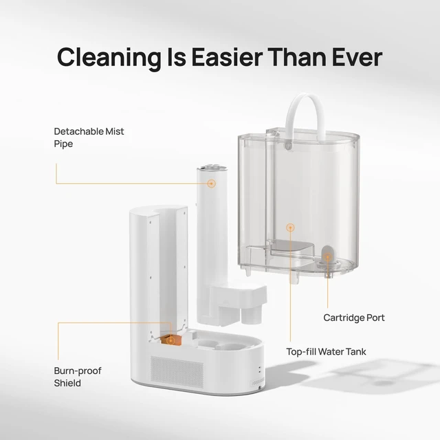 Alt view image 7 of 7 - 6L Smart Humidifiers for Bedroom, Warm & Cool Mist for Large Room | 60-Hour Quiet Runtime, 500ML/H Output, Smart Humidity Sensor, Indicator Light, App Control, Works with Alexa & Google, White
