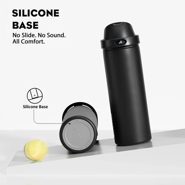 Alt view image 5 of 7 - 24 oz Insulated Water Bottle: 2-in-1 Push-Button Spout & Quick-Flip Straw, Leakproof, Cold 24Hrs, Fits Car Cup Holder, Stainless Steel Water Bottle for Sports, Travel, School, Gift (Very Black)