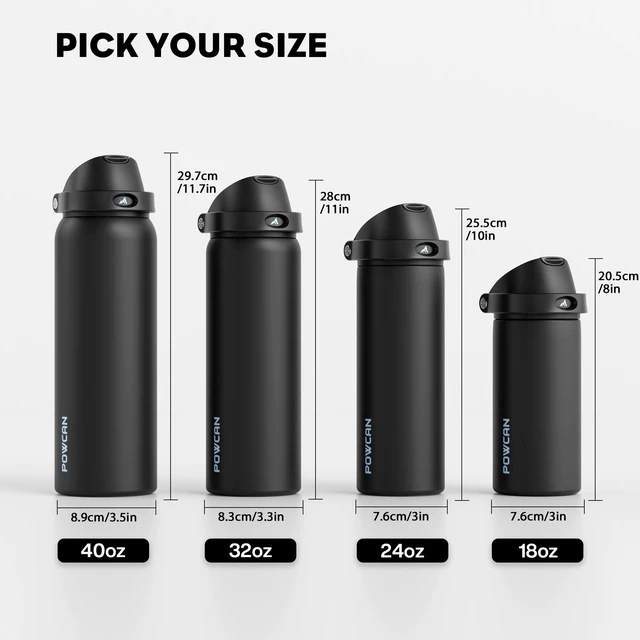 Alt view image 6 of 7 - 24 oz Insulated Water Bottle: 2-in-1 Push-Button Spout & Quick-Flip Straw, Leakproof, Cold 24Hrs, Fits Car Cup Holder, Stainless Steel Water Bottle for Sports, Travel, School, Gift (Very Black)