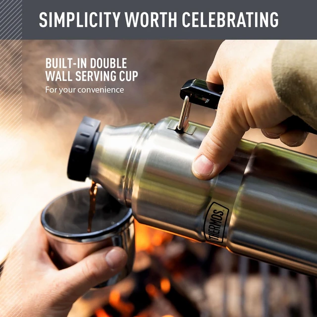 Alt view image 3 of 7 - THERMOS Stainless King Vacuum-Insulated Beverage Bottle, 40 Ounce, Matte Stainless Steel