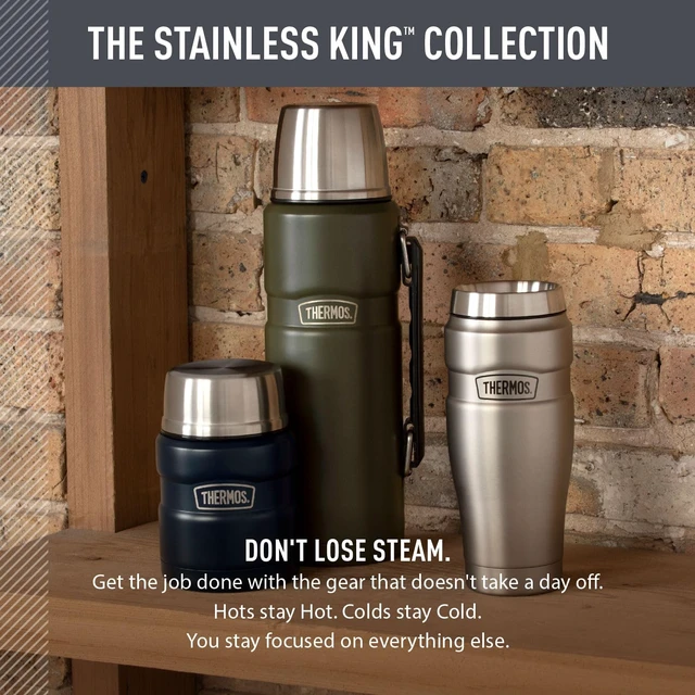 Alt view image 6 of 7 - THERMOS Stainless King Vacuum-Insulated Beverage Bottle, 40 Ounce, Matte Stainless Steel