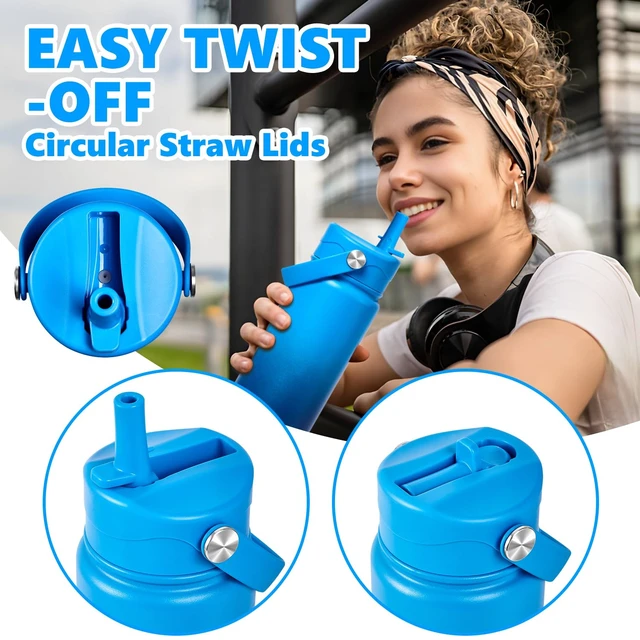 Alt view image 4 of 7 - Insulated Water Bottle with Lid & Boot & Stickers, 24 oz | Stainless Steel Sweat Free Bottle Keep Cold 24H, BPA-Free Sports Wide Mouth Water Bottle, BlueBlack