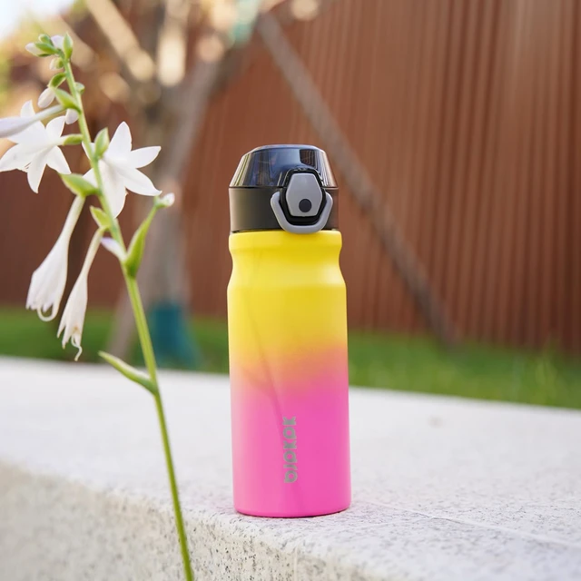 Alt view image 5 of 6 - 18 oz Water Bottle with Straw & Handle, Insulated Stainless Flask | Leak Proof Locking Lid, Thermal, Double Wall Vacuum, Keeps Hot/Cold, BPA Free, Dishwasher Safe, Travel & Sports, Rainbow