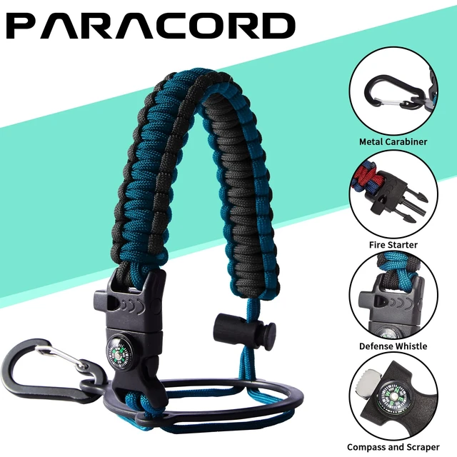 Alt view image 6 of 7 - 32/40/64/128 oz Insulated Water Bottle with straw & Spout Lids Keep Cold 48H Hot 24H, Large Water Flask Bottle with Shoulder Carrier Bag, Paracord Handle & Boot for Gym, Workout & Beach