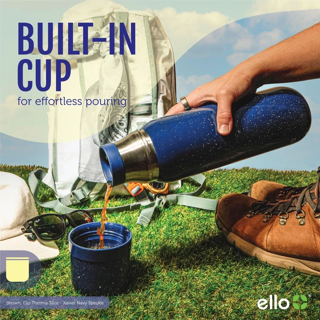 Alt view image 4 of 7 - Therma 32oz Insulated Stainless Steel Thermos with Cup Lid, Cream | Leakproof Thermos With Built-In Cup Lid. BPA-Free, Keeps Drinks Hot For 24 Hours, Great For Coffee, Tea, And Camping.
