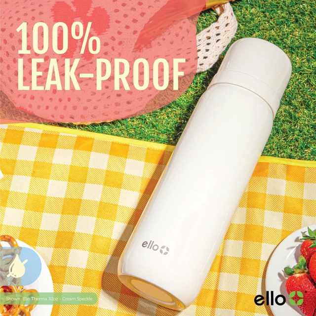 Alt view image 5 of 7 - Therma 32oz Insulated Stainless Steel Thermos with Cup Lid, Cream | Leakproof Thermos With Built-In Cup Lid. BPA-Free, Keeps Drinks Hot For 24 Hours, Great For Coffee, Tea, And Camping.