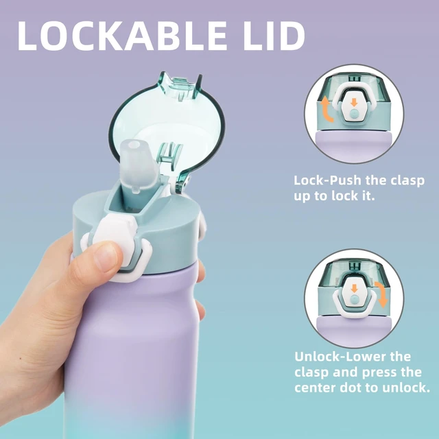 Alt view image 2 of 7 - 18 oz Insulated Stainless Steel Sports Water Bottle with Straw Lid | BPA-free, leak-proof reusable sports bottle with carry loop for gym, office, hiking, camping, travel & hydration