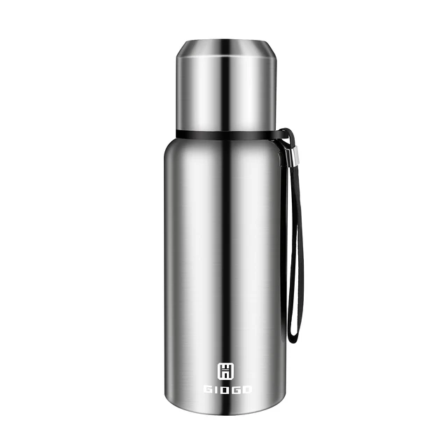 Main image of Insulated vacuum Thermo Bottle 500ml/16.9oz with cup Stainless steel coffee bottles for hot and cold drink water flask.(Silver,500ml)