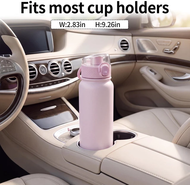 Alt view image 5 of 7 - 20oz Insulated Water Bottle, BPA-Free Stainless Steel Bottle | Leakproof Silicone Chug Lid with Dust Cover Fits Most Car Cup Holders, Ideal for School, Travel & Daily Use