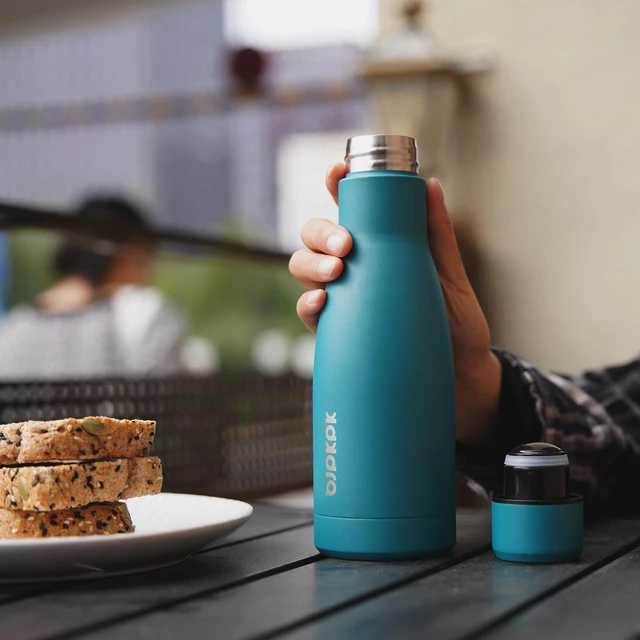 Alt view image 6 of 6 - 12 oz Small Mini Water Bottle, Insulated Stainless Steel Flask | Double Wall Vacuum, Leak Proof, Keeps Hot/Cold, BPA Free, Dishwasher Safe, Cupholder Friendly, Travel, Deep Grey
