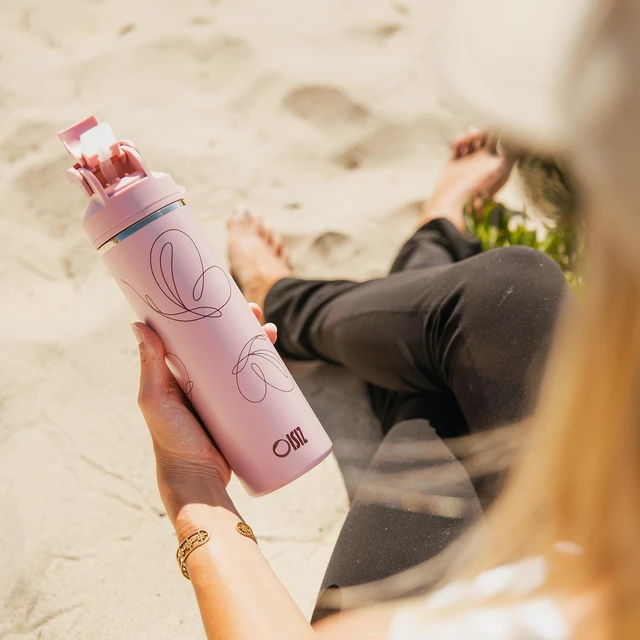 Alt view image 7 of 7 - Insulated Water Bottle 24 oz with 2 in 1 Spout and Straw Lid,One Click Safety Lock,100% Leakproof,Keep Cold 24H,Vacuum Stainless Steel Water Bottle for School,Travel and Sports,Dishwasher Safe