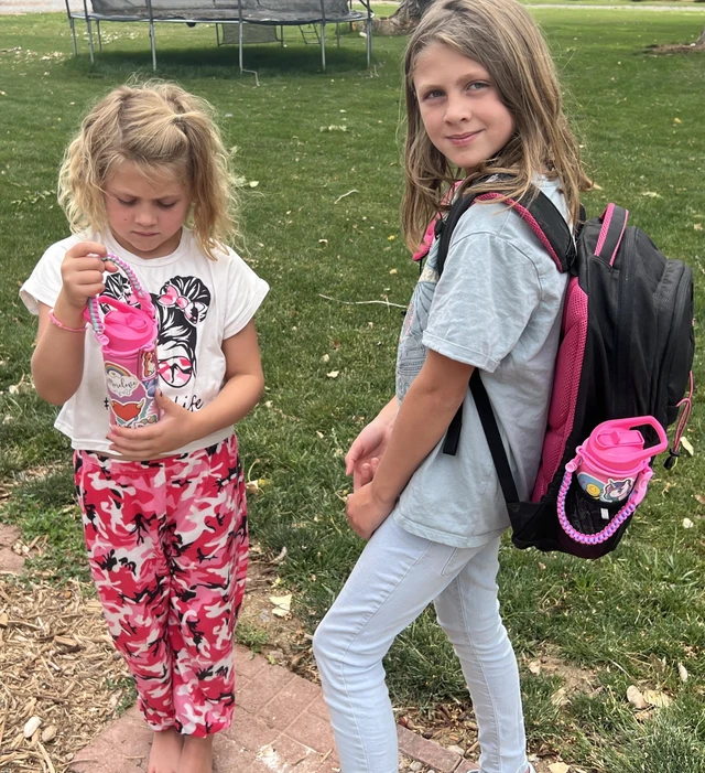 Alt view image 3 of 7 - Kids Water Bottle for School, 16oz Insulated Stainless Steel Water Bottle Kids with Straw Lid for GirlsPurple/Pink