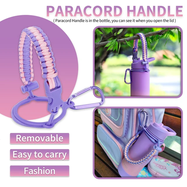 Alt view image 6 of 7 - Kids Water Bottle for School, 16oz Insulated Stainless Steel Water Bottle Kids with Straw Lid for GirlsPurple/Pink