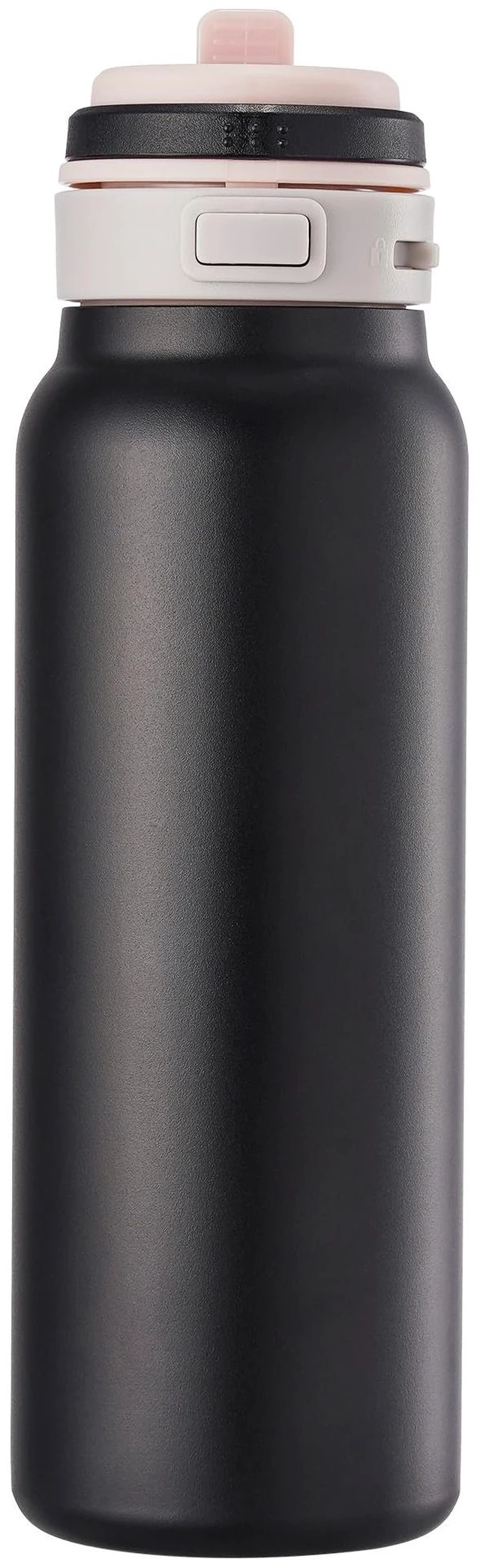 Main image of 24 oz Insulated Water Bottle, 2-in-1 Stainless Steel with Straw and Spout, Leak Proof,Fits in Car Cup Holder, 304 Stainless Steel with Wide Mouth, Great for Sports, Travel, Work (Black)