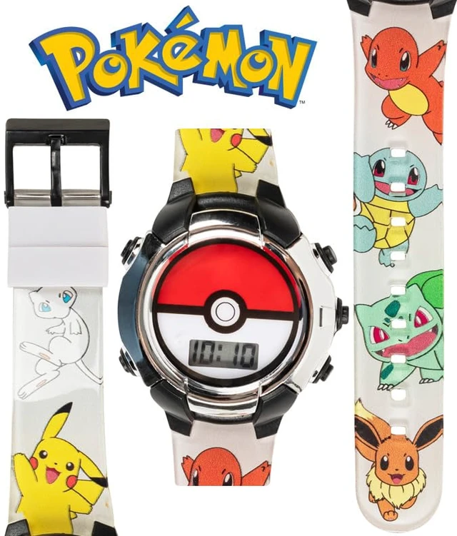 Alt view image 2 of 7 - Kids Pokemon Pokeball Digital LCD Quartz Wrist Watch with Multicolor Strap, Cool Inexpensive Gift & Party Favor for Boys, Girls, Adults All Ages (Model: POK4245AZ)