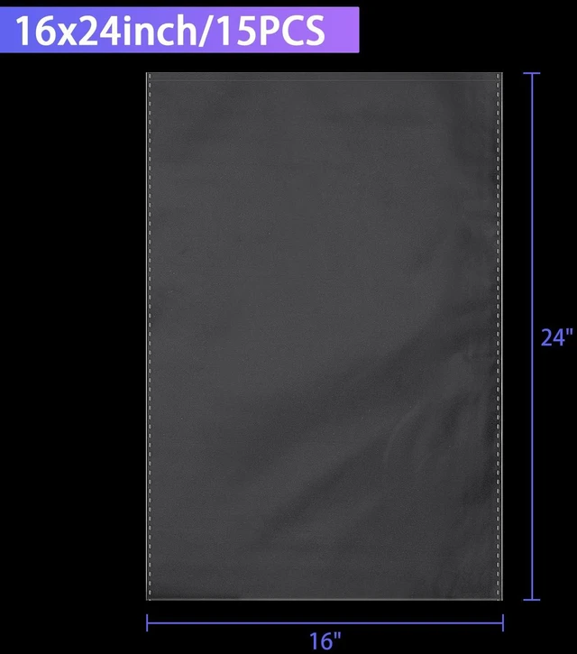 Alt view image 2 of 6 - 15 Pack Clear Cellophane Gift Bags for Baskets, 16x24 in, 2 Mil | Fits 9" Round Tray or 7" Square Box, Large Gift Wrapping, Clear Packaging