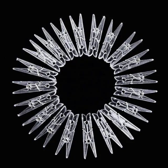 Alt view image 2 of 6 - 100 Pack Mini Clear Photo Clips, Small Transparent Plastic Clothespins, Clothesline Clips for Photos, Cards, Crafts, Notes & Home Decoration