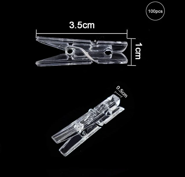 Alt view image 6 of 6 - 100 Pack Mini Clear Photo Clips, Small Transparent Plastic Clothespins, Clothesline Clips for Photos, Cards, Crafts, Notes & Home Decoration