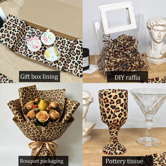 Alt view image 4 of 6 - 60 Sheets Leopard Print Tissue Paper, 20" x 14" Animal Print Gift Wrapping Paper, Safari Cheetah Pattern Tissue Paper for Gift Bags, Birthdays, Weddings, Christmas, DIY Crafts & Party Decor