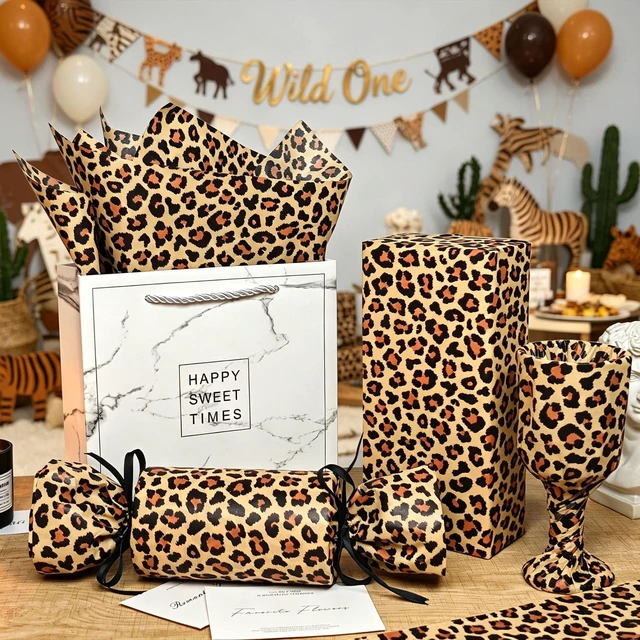 Alt view image 6 of 6 - 60 Sheets Leopard Print Tissue Paper, 20" x 14" Animal Print Gift Wrapping Paper, Safari Cheetah Pattern Tissue Paper for Gift Bags, Birthdays, Weddings, Christmas, DIY Crafts & Party Decor