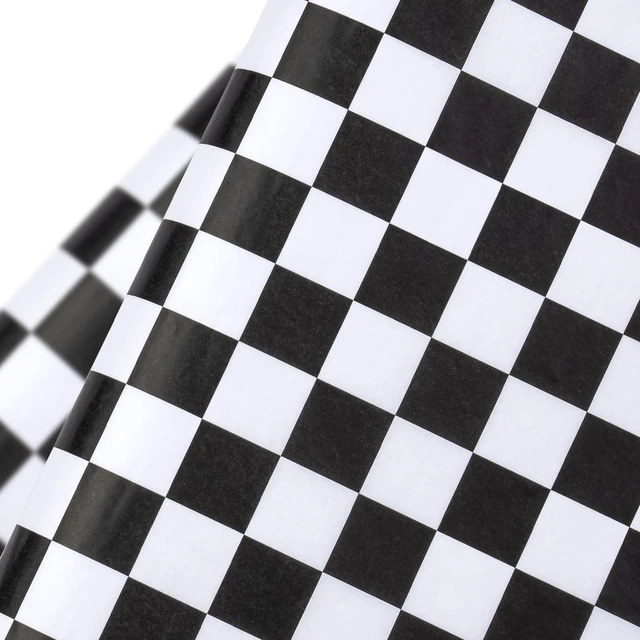 Alt view image 2 of 6 - 60 Sheets Black & White Checkered Tissue Paper, 14" x 20" Race Car Pattern Gift Wrapping Paper for Birthday, Baby Shower, Wedding, Crafts, Party Favors & Decorations