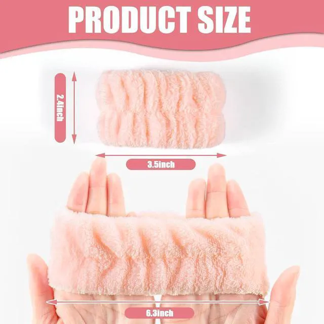 Alt view image 2 of 4 - 12 Pack Microfiber Spa Wristbands, Wrist Towels for Face Washing, Soft Absorbent Arm Bands to Prevent Water Drips, Reusable Makeup Wash Bands, Beige, Blue & Pink
