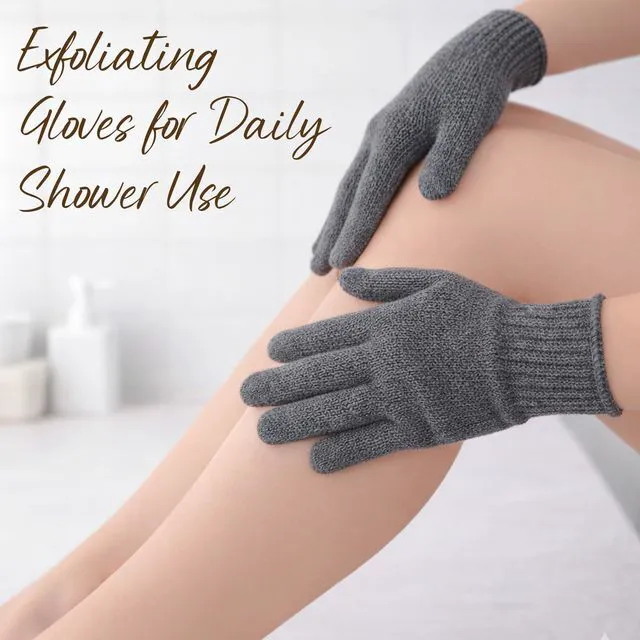 Alt view image 3 of 6 - 12 Pcs Exfoliating Gloves for Shower, Body Scrub Gloves, 6 Pairs, Nylon | Exfoliating bath gloves for women and men; quick-drying nylon; flexible five-finger fit; six pairs for home, gym, or travel