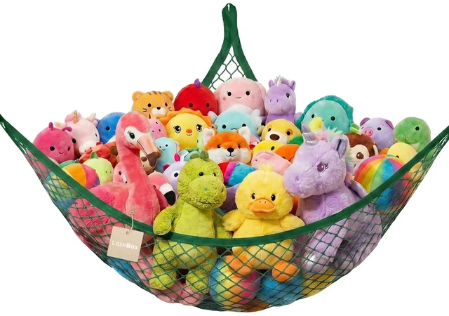 Main image of Stuffed Animal Net Hammock for Plush Toys, Corner Stuffed Animal Organizer for Kids' Rooms, Hanging Toy Storage Net for Plushie Collection, Space-Saving Bedroom Decor