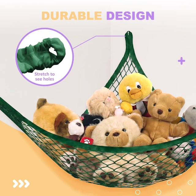 Alt view image 3 of 5 - Stuffed Animal Net Hammock for Plush Toys, Corner Stuffed Animal Organizer for Kids' Rooms, Hanging Toy Storage Net for Plushie Collection, Space-Saving Bedroom Decor