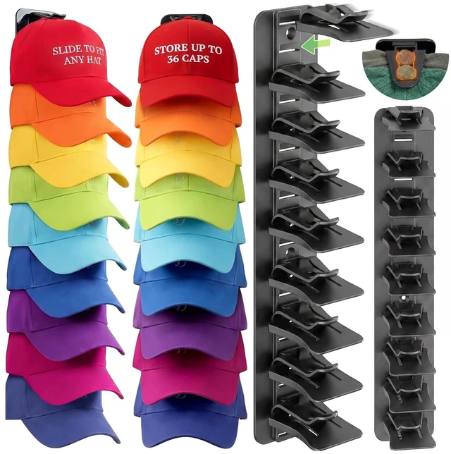 Main image of Hat Organizer for Baseball Caps, Space-Saving Cap Storage Holder, Adjustable Hat Rack for Closet, Wall & Door, Baseball Hat Display & Storage Rack